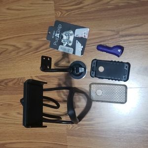 6 pc phone lot set dog phone grip dual car charger